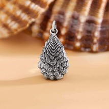 Sterling Silver Oyster Shell Charm 25x13mm - $49.50 CAD