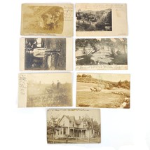 Set of 7 Early 1900s Postcards, RPPC, Soldier, Farm &amp; Rural Life, Dog Photograph - £30.32 GBP