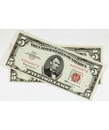 Plein De 2 Consécutives 1963 Rouge Joint États-unis Billets Choix À Gem Bu - $172.26 CAD