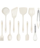 CAROTE 10pc White Silicone Kitchen Utensil Set, Nonstick, Dishwasher Safe - $369.71 MXN