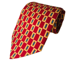 Pura Seta Men’s Red Square 100% Silk Tie Necktie ETY - £6.81 GBP