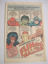 1980 Ad Marvel Comics Fun and Games Magazine - £6.24 GBP