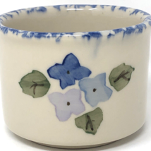 VTG Gerald Henn Workshops Pottery Blue Spongeware Violets Crock Cottagecore - £15.45 GBP