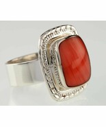 Vintage Mexican Sterling Silver Ring with Spiny Oyster Shell (Size 9) - $1,411.25 MXN