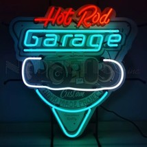 Hot Rod Garage Teal Neon Sign With Backing Handmade Neon Light - £332.74 GBP