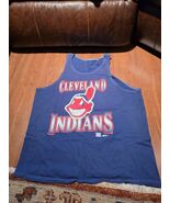 MLB BASEBALL VINTAGE CLEVELAND INDIANS XL MUSCLE SHIRT CHIEF WAHOO TR 1996 - $604.43 MXN