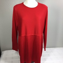 J Jill Petite Large Tunic Sweater NEW Red Viscose Wool Long Sleeve - $447.35 MXN
