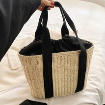 2023 Women&#39;s Straw Handmade Weave Bohemian Tote Bag Summer Road Beach Side Shoul - £35.63 GBP