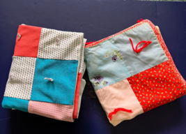 Patchwork lap blankets for recycled upcycled vintage fabric small throw ... - £14.85 GBP