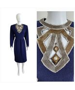 Vtg Saks Fifth Cutout Sexy Embellished Sweater Dress DON SAYRES x WELLMO... - $64.35