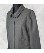 J Crew Gray Wool Blend Coat Hidden Placket Button Front Hip Length Women... - $119.15 CAD