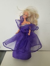 Vintage Barbie Doll Blonde Hair 1966 Body VTG 1976 Head Mattel Purple Dress - £19.64 GBP