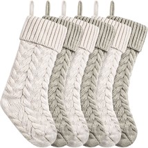 18 Inches Christmas Stockings Knit Xmas Stockings Large Fireplace Hanging Stocki - £54.34 GBP