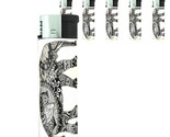 Elephant Art D39 Lighters Set of 5 Electronic Refillable Butane  - $15.79