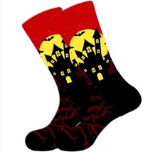 Red Bats and Haunted House Socks (Adult Large) - £7.64 GBP