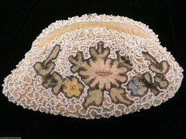 Vintage Beaded Purse 1930s Belgium Crewel Work Pretty - $32.85