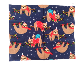 New Christmas Multicolor Sloths on Blue Fabric Fat Quarter 100% Cotton Material - £8.39 GBP