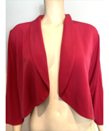 Susan Graver Essentitals Pink Knit Shawl  Collar Open Jacket Size 2X - $445.25 MXN