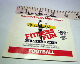 1991 McDonald&#39;s Happy Meal Michael Jordan Fitness Fun Challenge Paper Insert - £3.13 GBP