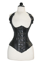 TOP Quality Cup less Black Real Leather Steampunk Corset - $94.99