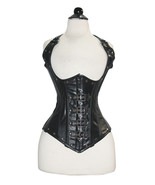 TOP Quality Cup less Black Real Leather Steampunk Corset - $94.99
