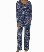 Nautica Womens 2 Piece Silky Stretch Fleece Pajama Sleepwear Set, XX-Large, Navy - £49.53 GBP