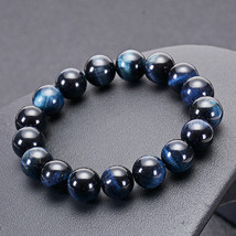Fashion 6mm 8mm 10mm 12mm Royal Blue Tiger eyes Beads Bracelet Men Charm... - $18.49