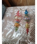 Hand Blown Art Glass Christmas Tree Ornaments Set of 2 Different Shapes ... - $21.00