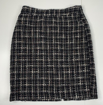 banana republic women’s size 2 black white tweed knee length pencil skirt P1 - £10.81 GBP