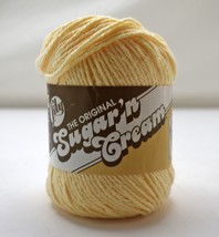 Lily The Original Sugar &#39;N Cream 100% Cotton Yarn - 1 Skein Solid Color Cream #3 - £4.51 GBP