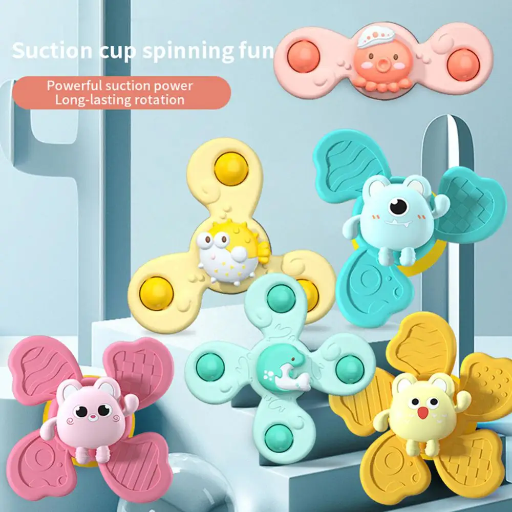 Sporting 1/3pcs Cartoon Fidget Spinner Children Toys Suction Cup Spinning Toy Re - £23.90 GBP