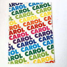 Vintage Personalized CAROL Gift Wrap Paper 1 Sheet 20&quot; x 28 1/4&quot; Rainbow - £16.07 GBP
