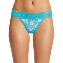 No Boundaries Women&#39;s Micro Lace Thong Panties Size X-SMALL Neptune Blue Floral - £8.81 GBP