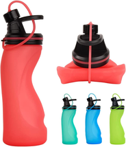 Collapsible Water Bottle BPA Free - Foldable Water Bottle for Travel Sports - £9.48 GBP