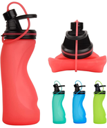 Collapsible Water Bottle BPA Free - Foldable Water Bottle for Travel Sports - £9.33 GBP