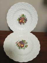 Pair 2 Vintage Copeland Spode Fruit &amp; Flower Plates 9&quot; Signed J. Price! - £23.71 GBP