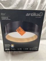 Artika Alton Flushmount Ceiling Light Fixture - CCT, Black and Wood Accent - $29.99