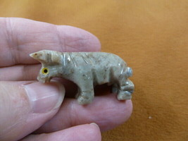 (Y-BUL-5) gray tan Bull steer cow SOAPSTONE carving figurine STONE farm ... - $8.59