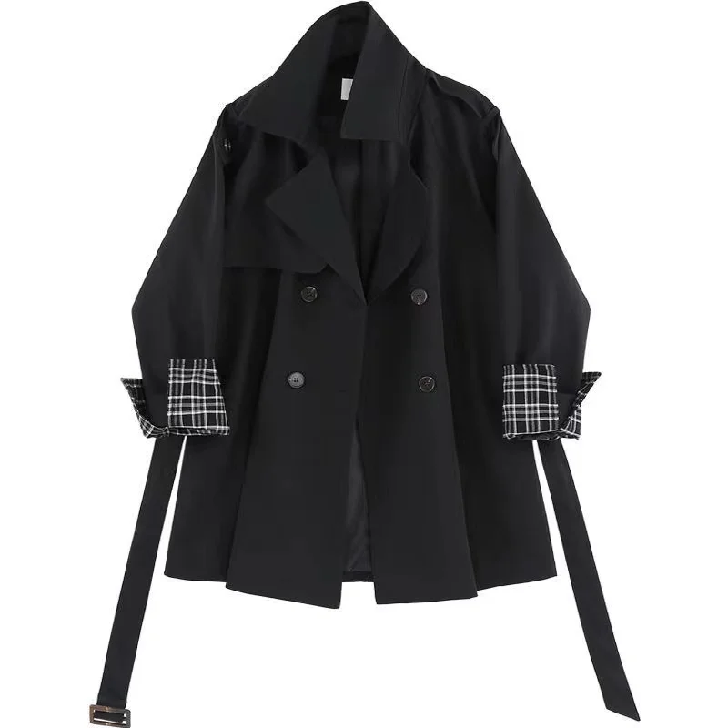 Luxusy Thin Women&#39;s Short Trench Coat Elegant Fashion Korean Casual Loose Jacket - £158.58 GBP