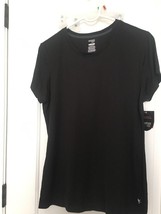 Danskin Now Dri More Women&#39;s Black Short Sleeve T-Shirt  Top Crew Neck Size L - £24.03 GBP