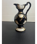 Vintage Hand Painted Raised Pattern Pitcher Vase Japan 7&quot; - $14.87 CAD