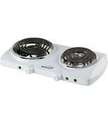 Brentwood Electric 1500W Double Burner Spiral White - $902.10 MXN