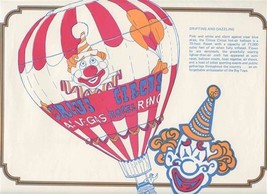 Circus Circus Hotel and Casino Placemat Las Vegas &amp; Reno Nevada Hot Air Balloon - £14.34 GBP