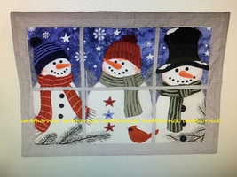 St. Nicholas Square Quilted Placemat Snowmen in a Window Set Of 4 - £39.95 GBP