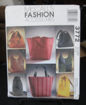 McCall's 3772 Fashion Accessories Lined Bags Pattern - $9.89