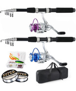 Fishing Pole Combo, 6.9ft 2Pcs Telescopic Rods Set, Collapsible Carbon F... - $179.96
