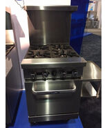 Stove AGR-4B 24&quot; Gas 4 Burner Restaurant Range, Space Saver Oven Casters... - $31,558.10 MXN