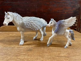 Schleich Sun Pegasus Stallion 2009 and Celestial Pegasus Foal 2016 Winge... - £15.20 GBP