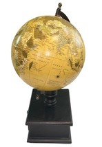 Vintage Style World Globe on Wood Base w/ Drawer 16" Tall Desk Decor India image 4