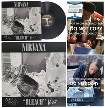 Krist Novoselic Chad Channing signed Nirvana Bleach album vinyl proof Beckett - £309.60 GBP